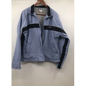 Reebok Periwinkle Jersey Lined Full Zip Nylon Windbreaker 90s Y2k - Size Xl